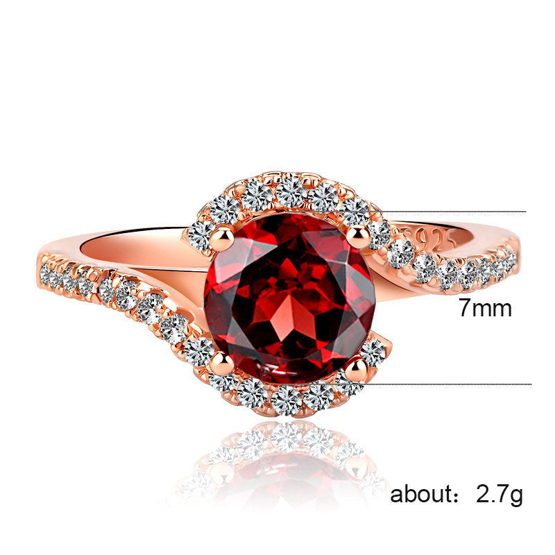 Copper-Plated Rose Gold Micro-Set Zircon Ring