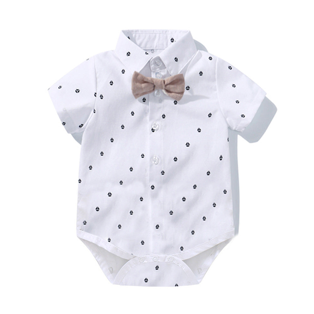 European and American Cross-Border Male Baby Gentleman Suit – Multi-Piece Romper, Shorts, Hat, Socks & Shoes