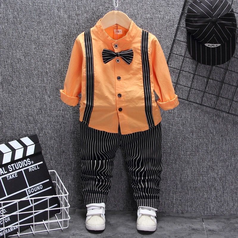 Boys Bib Two-Piece Children’s Clothing Set – Stylish & Comfortable