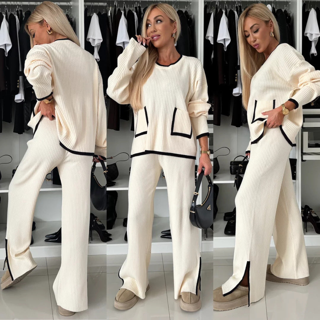 Women's Casual Fashion Colorblock Two-piece Set