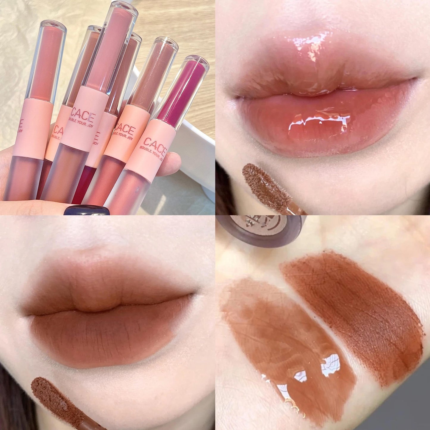 Simple Moisturizing Long-lasting Double-headed Lip Lacquer