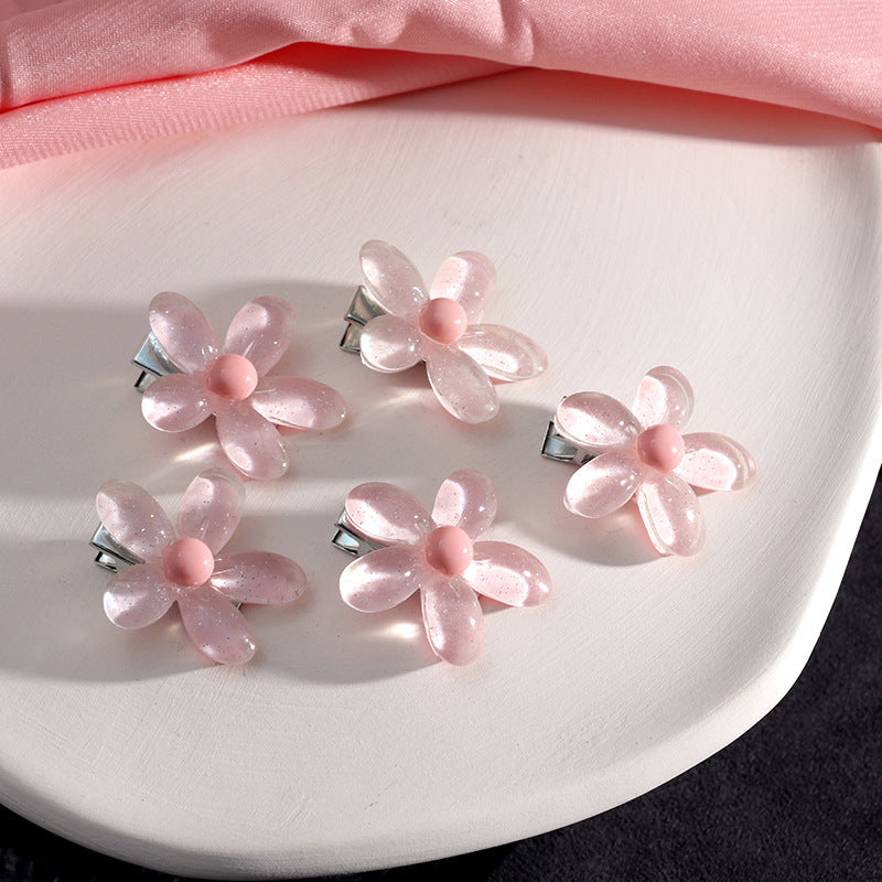 Small Bow Hairpins Cute peach rose headwear hair