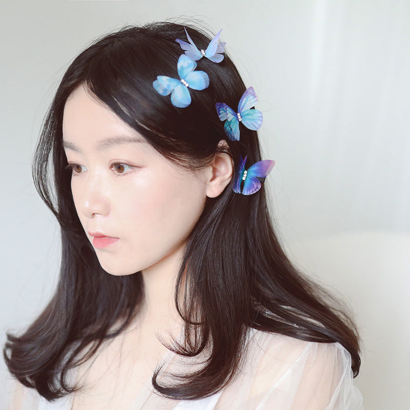 National Style Tulle Butterfly Hairpin Hem