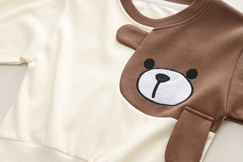 Children's Autumn Clothing Cartoon Long Sleeve Sweater Two-piece Set