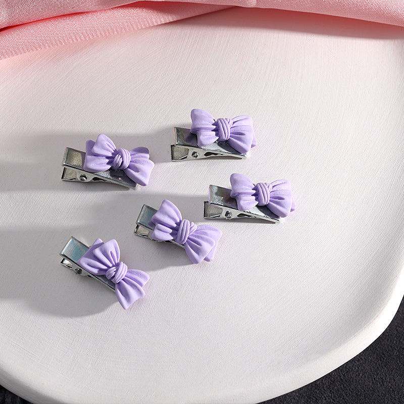 Small Bow Hairpins Cute peach rose headwear hair