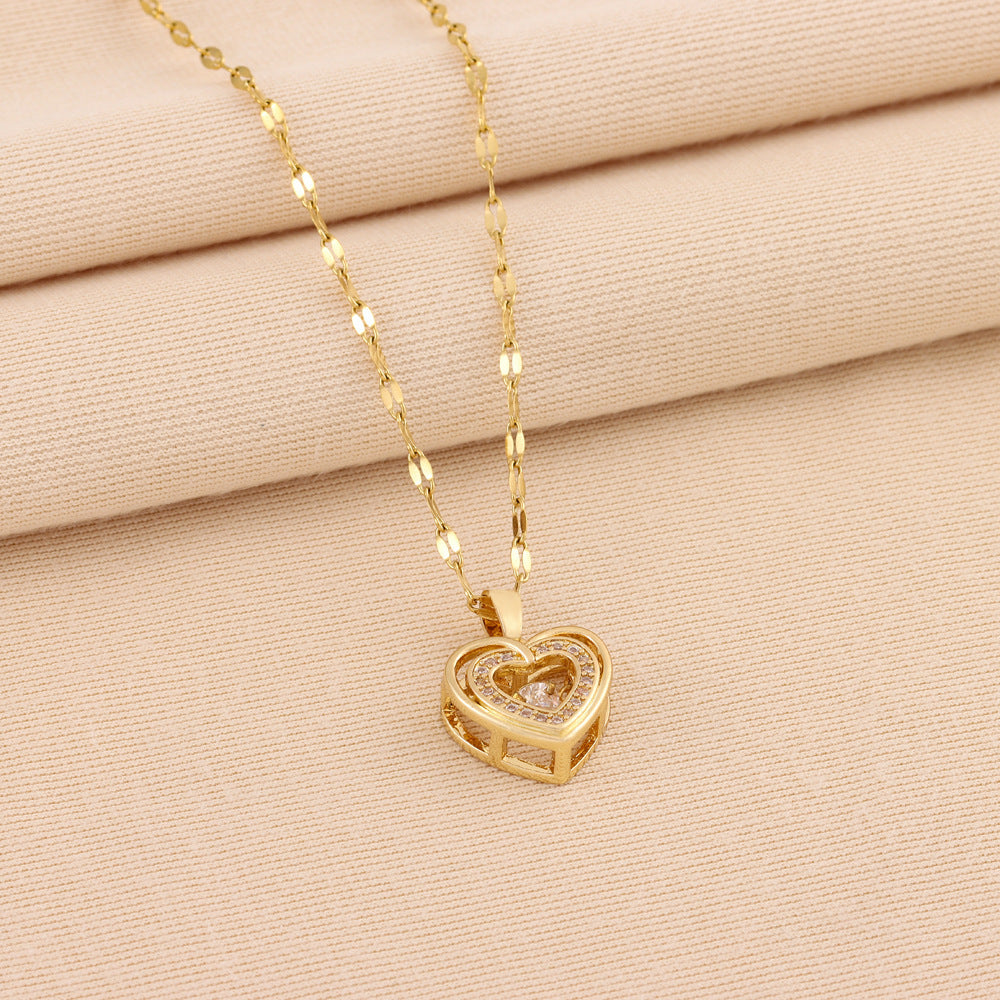 Luxury Gold Heart Pendant Necklace – Elegant Crystal-Studded Jewelry for Women-
Gold Heart Pendant Necklace_ Heart-Shaped Pendant