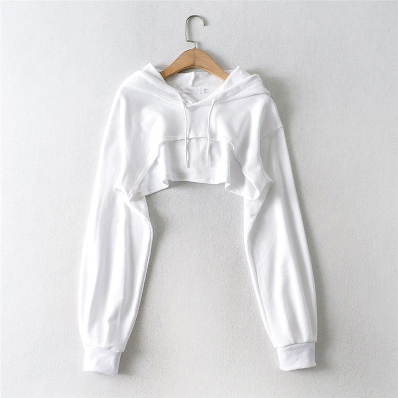 Ins Irregular With Personality Cropped Long-sleeved Top