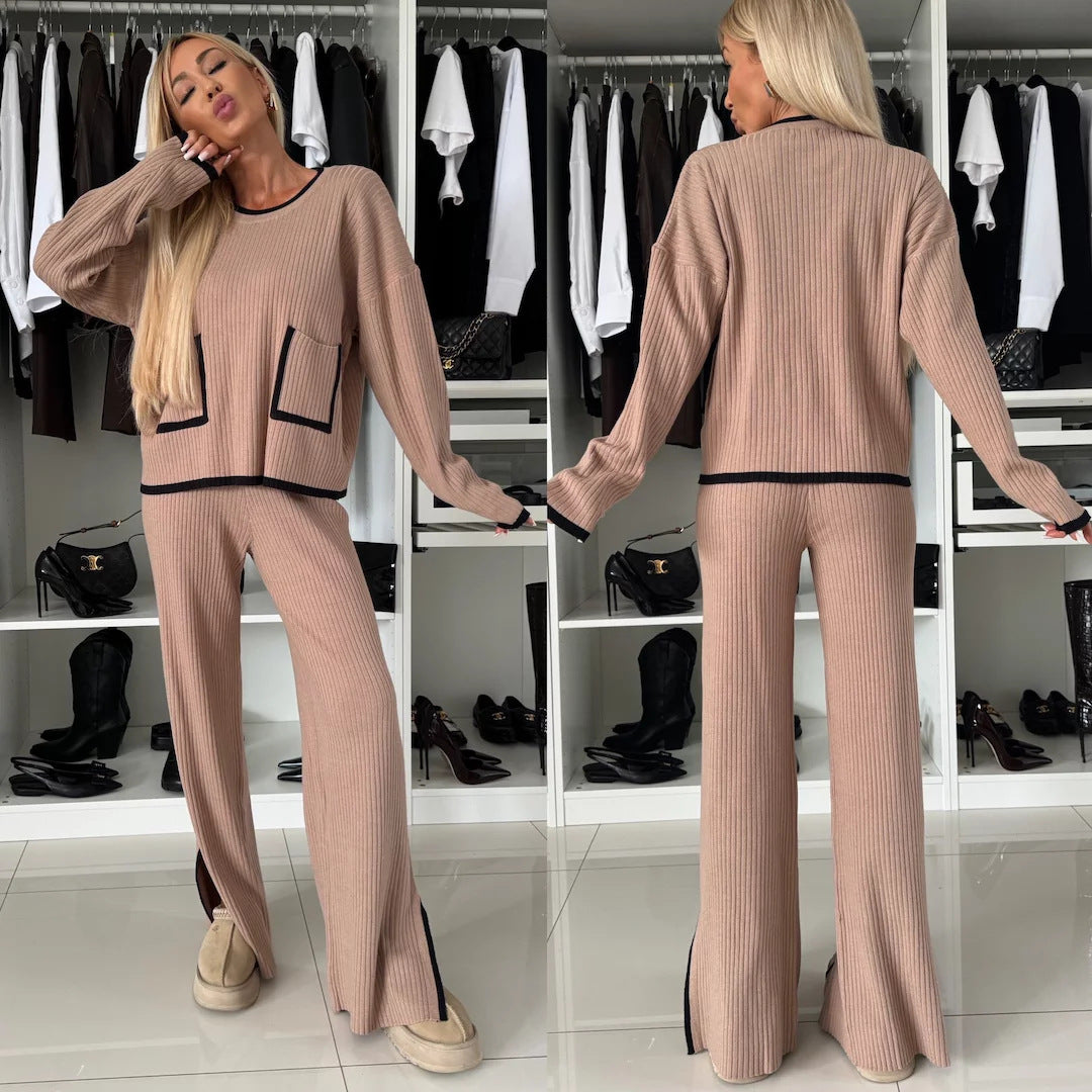 Women's Casual Fashion Colorblock Two-piece Set