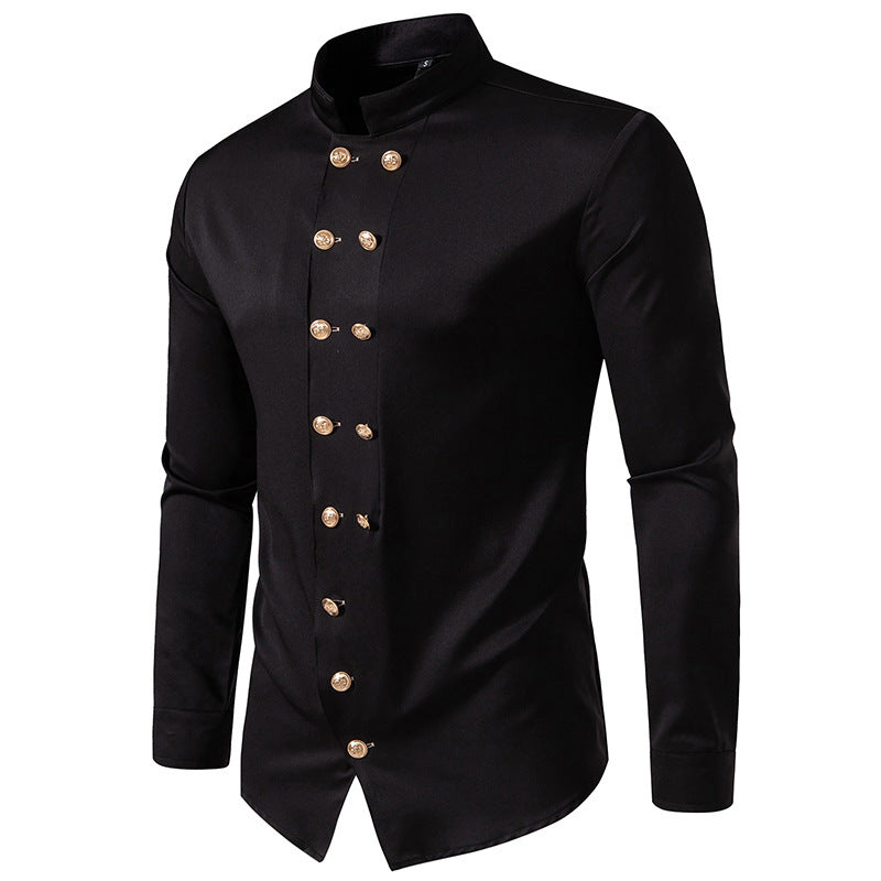 Autumn And Winter New Men's Fashion Solid Color Shirt