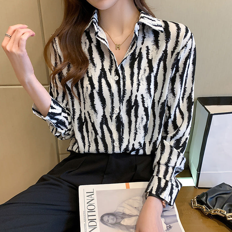 Chiffon Shirt Women's Summer Thin Striped Loose Fashion Shirt