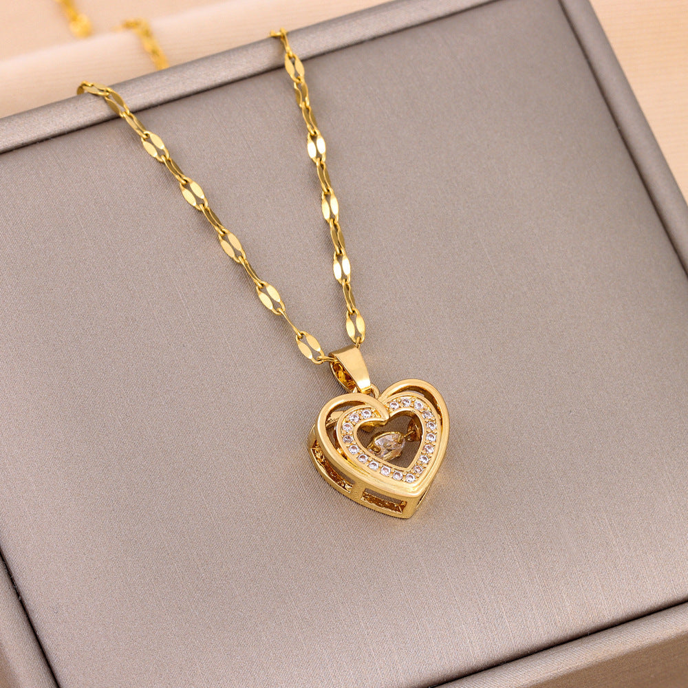 Luxury Gold Heart Pendant Necklace – Elegant Crystal-Studded Jewelry for Women-
Gold Heart Pendant Necklace_ Heart-Shaped Pendant