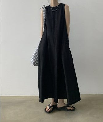 Women's Summer Sleeveless Long Over-the-knee Vest Dress